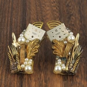 Vintage Maximal Art Clip On Earrings 80s Steampunk